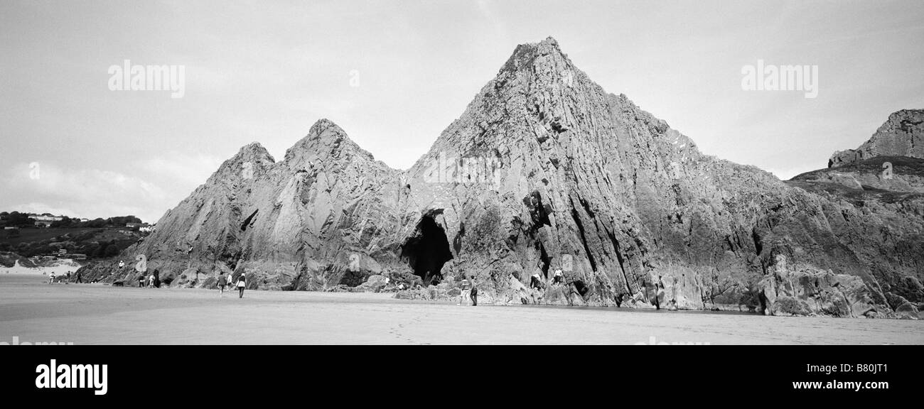 Drei Klippen Bucht, Gower Küste, Wales Stockfoto