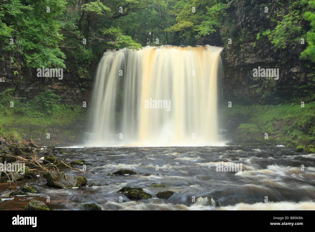 Sgŵd yr Eira, Afon Hepste, Ystradfellte, Brecon Beacons Stockfoto