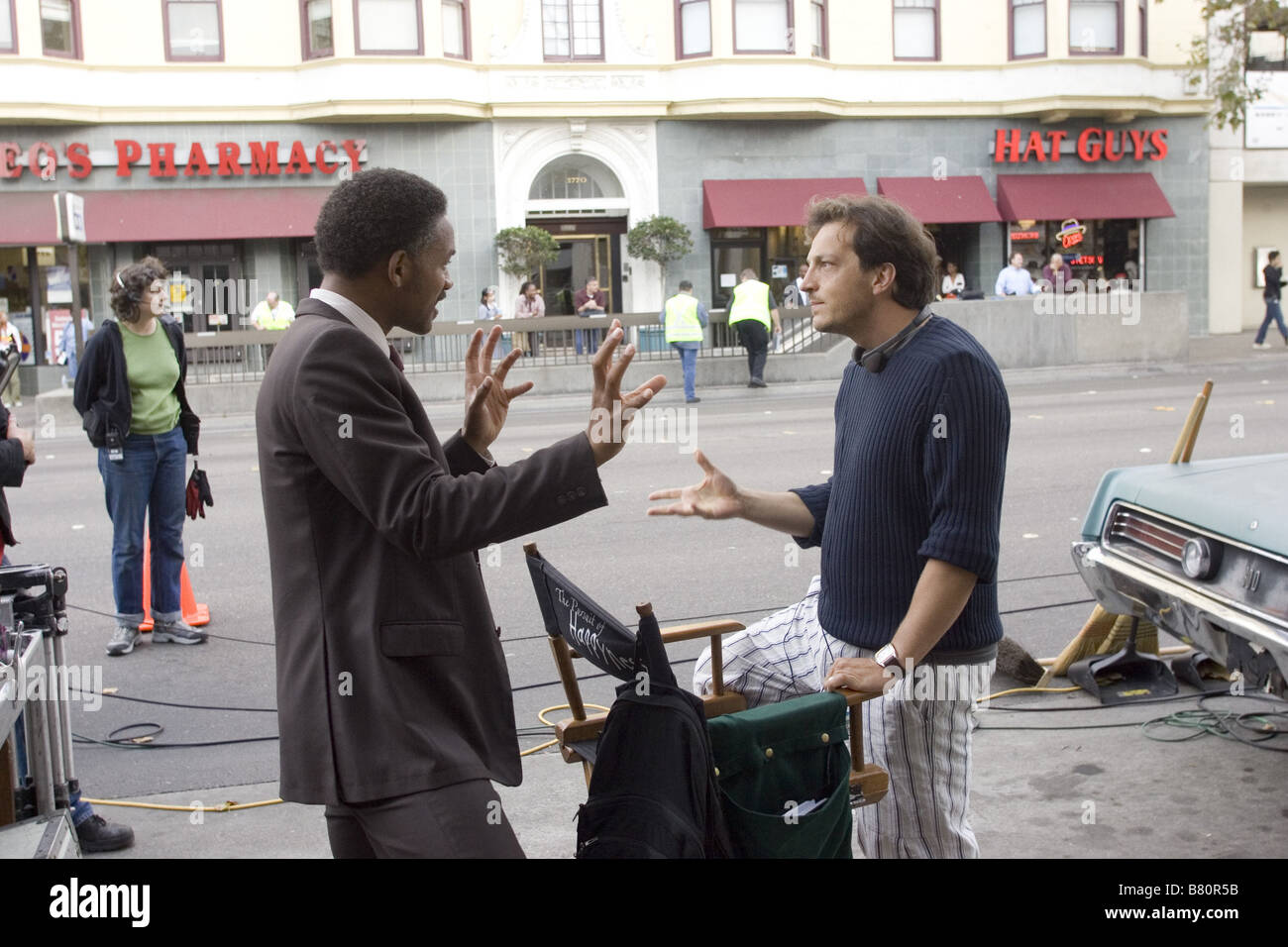 Regisseur Gabriele Muccino mit Will Smith auf das Streben nach Glück Jahr: 2006 USA Stockfoto