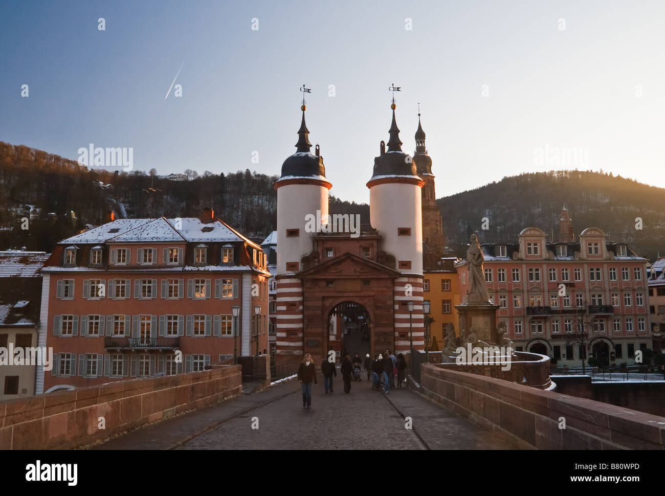 auf der alten Brücke Heidelberg Deutschland Stockfoto