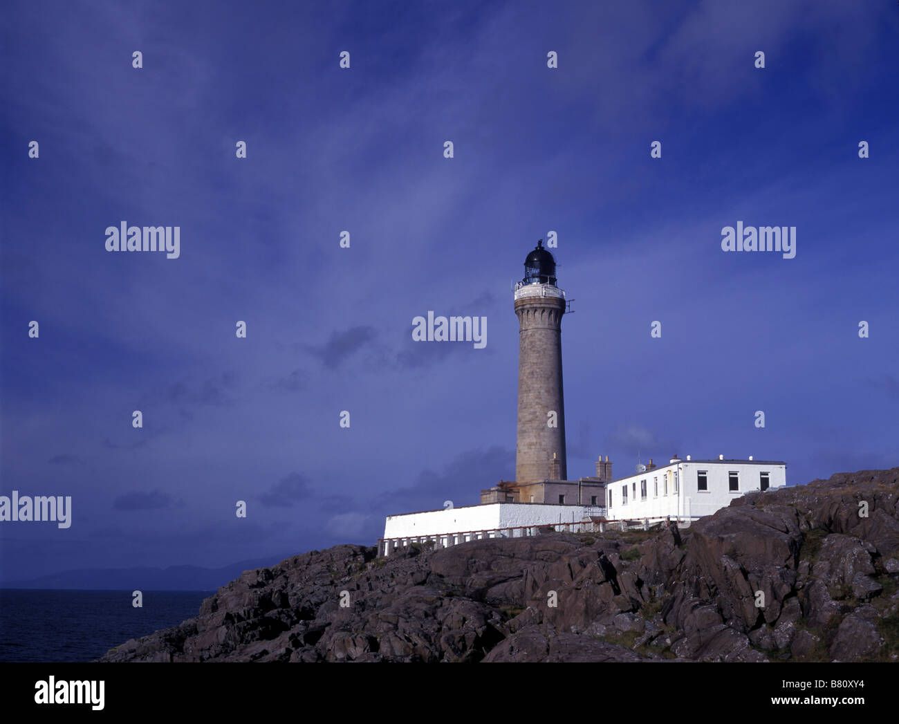 StormLight über Ardnamurchan Leuchtturm, Ardnamurchan Halbinsel, Schottland Stockfoto