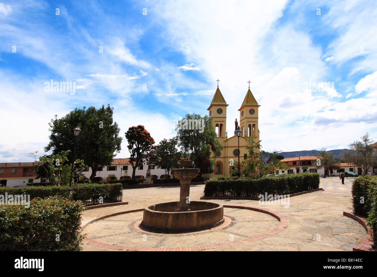 Tagsüber Blick auf Tibasosa, Boyacá, Kolumbien, Südamerika Stockfoto