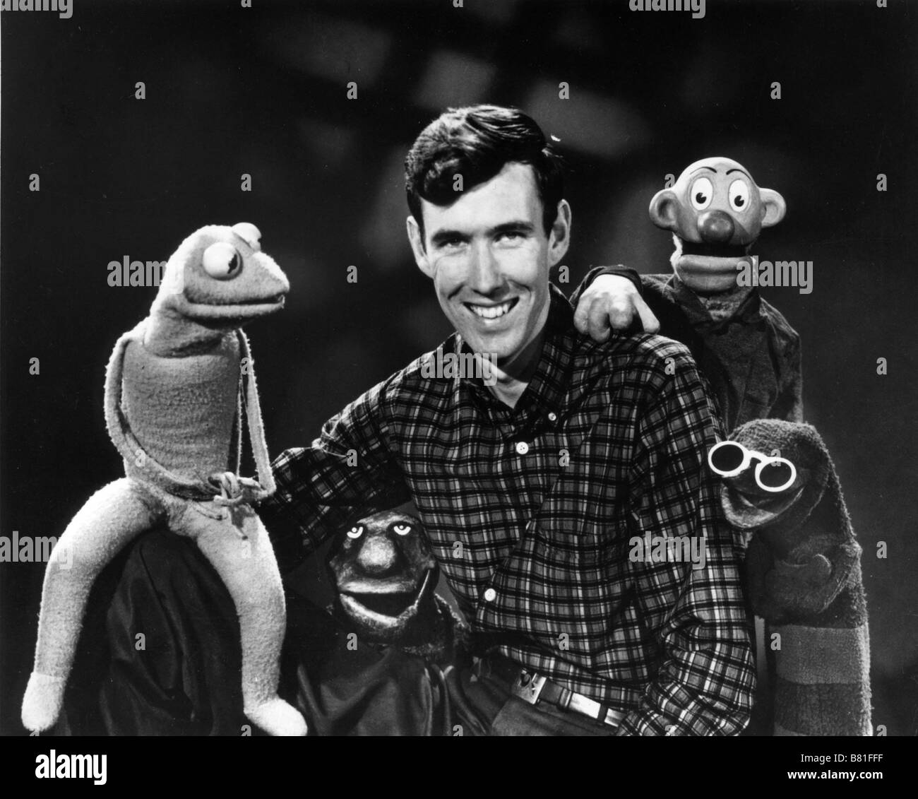 Jim Henson, die Muppets (Kermit der Frosch, Yorick, Sam, Harry - am Set's und Freunde" Jahr: 1955 - 1955-1961 [TV-Serie] Schreiben Gutschriften Jim Henson Stockfoto