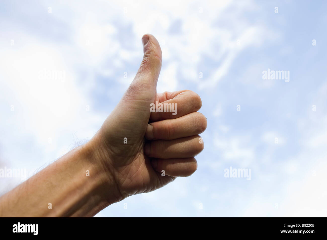 Hand-Signal Thubs up Stockfoto