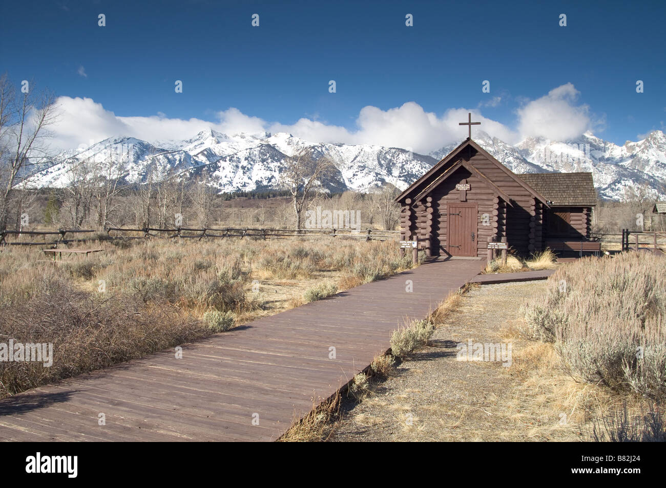 Kapelle der Verklärung Grand Teton NP Wyoming USA Stockfoto