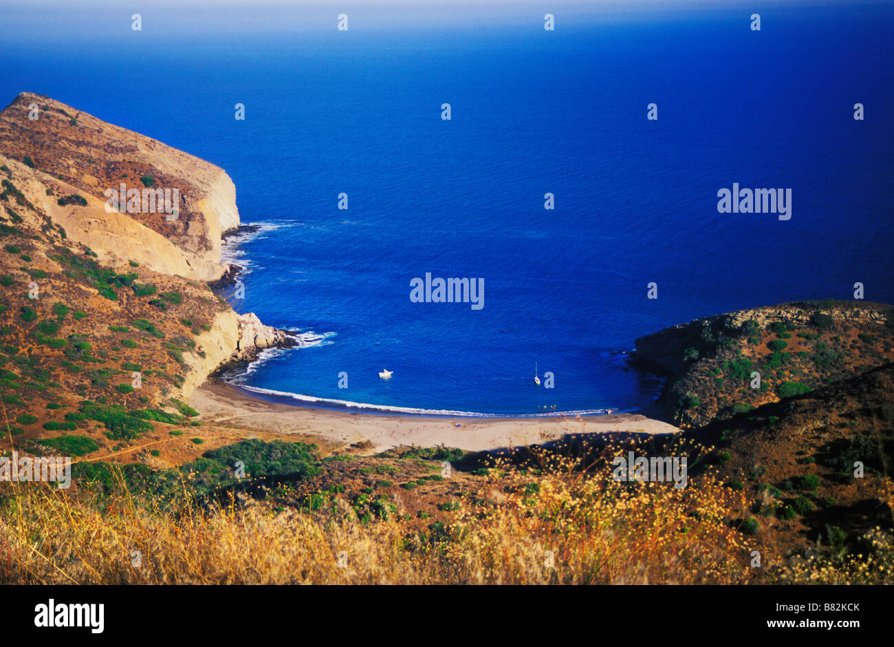 Einen herrlichen Blick über die Bucht in Santa Barbara Channel Islands National Park. Stockfoto