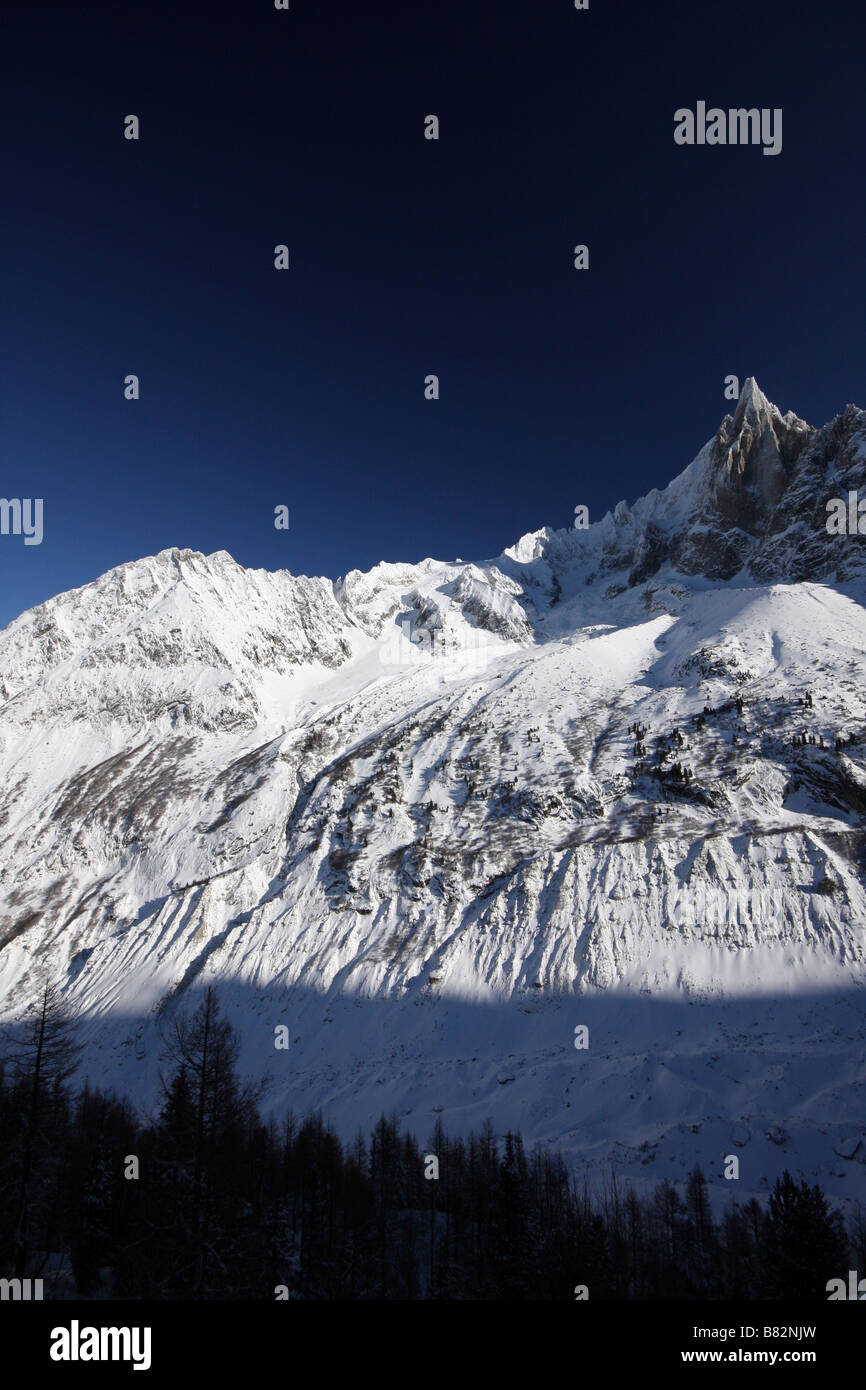 Gipfel der Aiguille Verte, derc Alpen Stockfoto