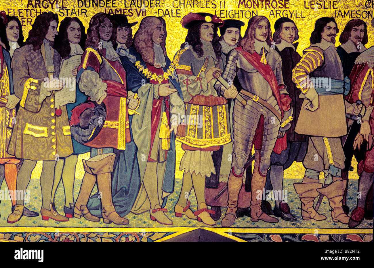 Edinburgh Scottish National Portrait Gallery Mosaik Fries Darstellung wichtiger Persönlichkeiten aus der schottischen Geschichte Schottland Stockfoto