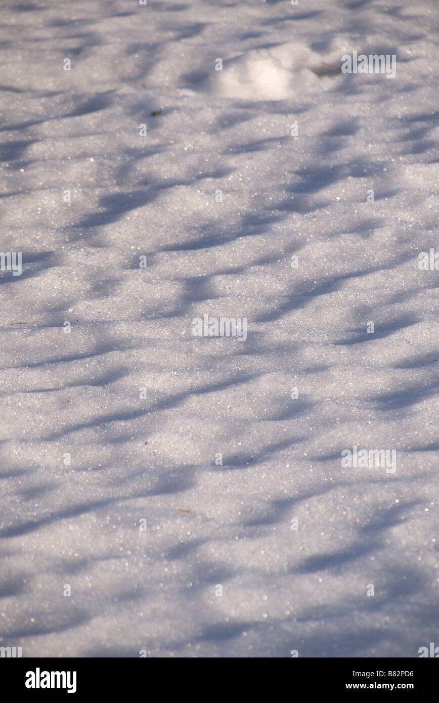 Schmelzender Schnee auf dem Boden Toronto Kanada Stockfoto