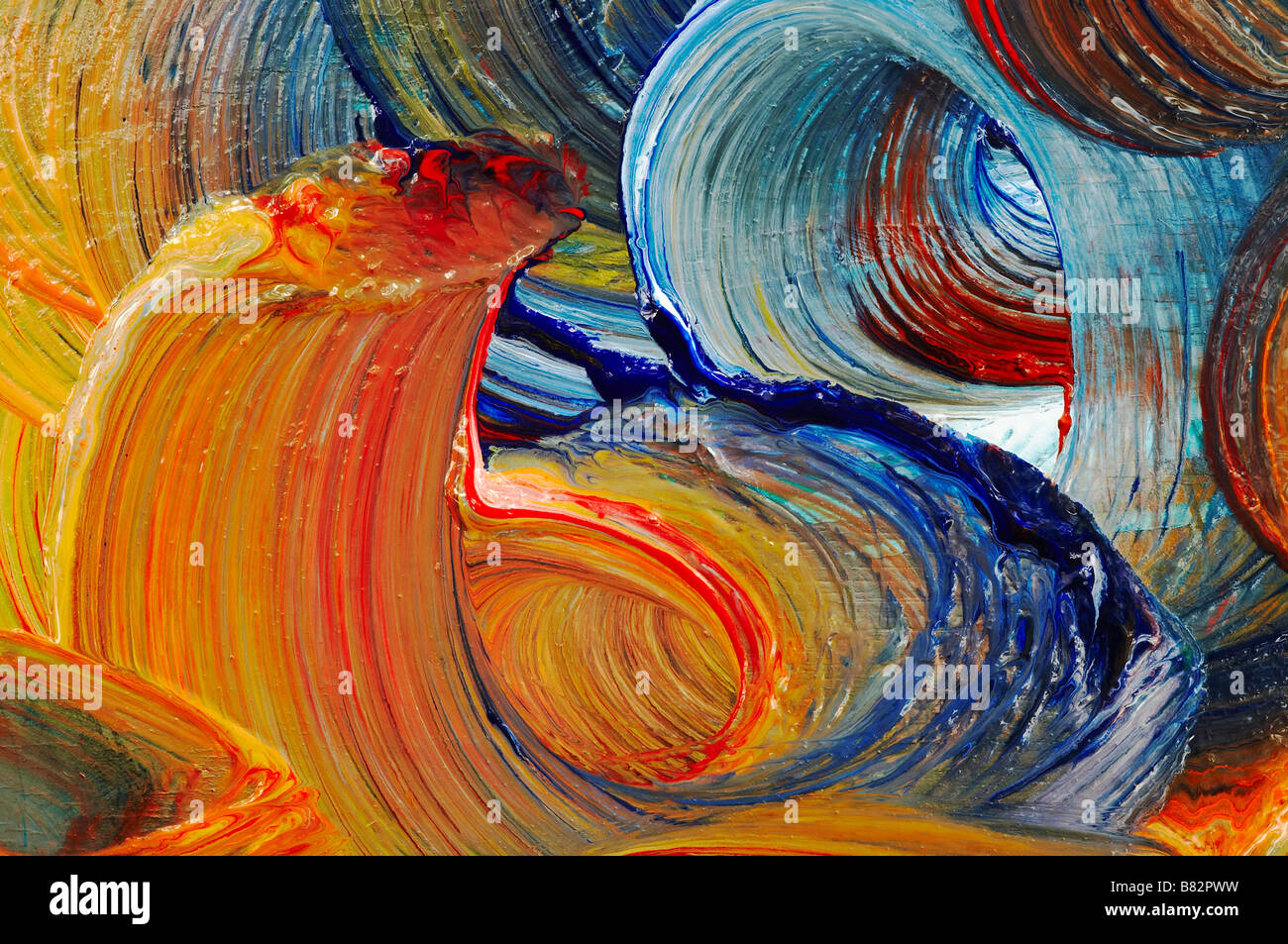 Striche der Pinsel - Farben laufen - Handwerkskunst Stockfoto