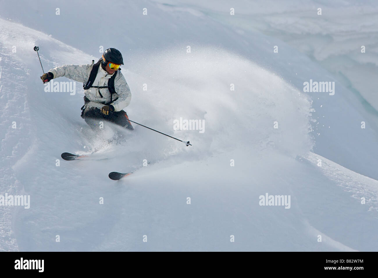 Freerider Extreme Skifahren in Tignes, Frankreich Stockfoto