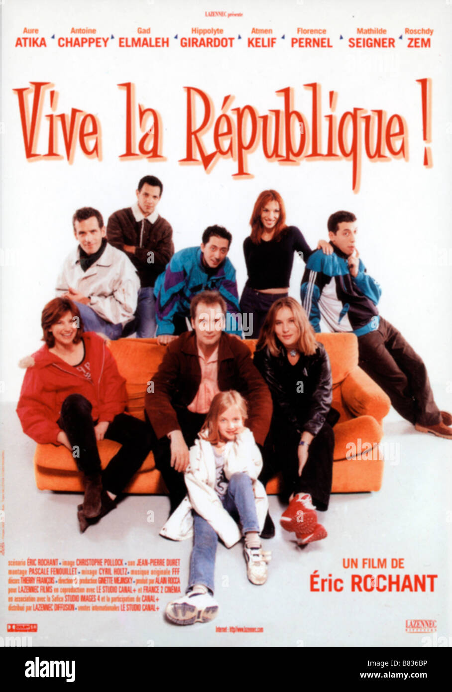Vive la République Lang lebe die Republik Jahr: 1997 Frankreich Regie: Eric Rochant Gad Elmaleh, Hippolyte Girardot, Atmen Kelif, Mathilde Seigner, Roschdy Zem, Florence Pernel Film Poster Stockfoto Vive la République Lang lebe die Republik Jahr: 1997 Frankreich Regie: Eric Rochant Gad Elmaleh, Hippolyte Girardot, Atmen Kelif, Mathilde Seigner, Roschdy Zem, Florence Pernel Film Poster Stockfoto