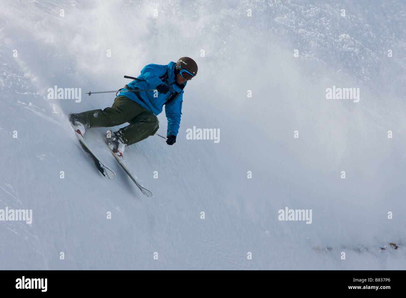 Freerider Extreme Skifahren in Tignes, Frankreich Stockfoto