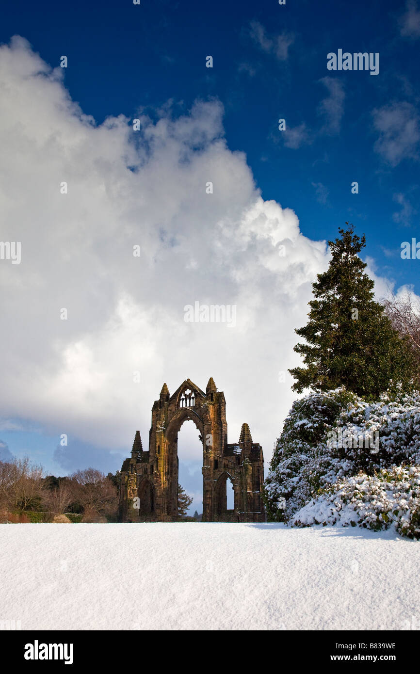 Gisborough Priory im Winter Tees Valley Cleveland North East England Stockfoto