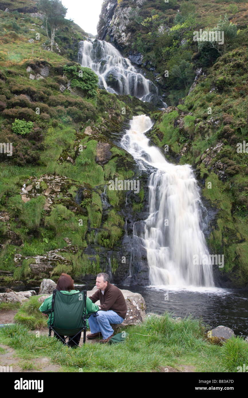 Ardara Eas Ranca Wasserfall, County Donegal, Irland Stockfoto