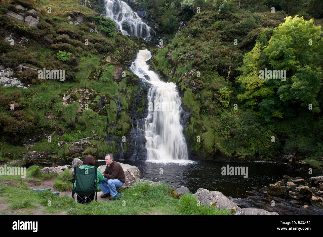 Ardara Eas Ranca Wasserfall, County Donegal, Irland Stockfoto