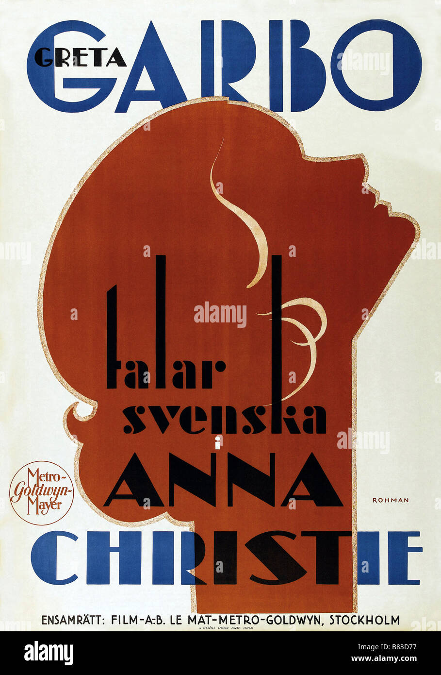Anna Christie (1930) Anna Christie (1930) USA Greta Garbo Affiche, Poster Regie: Clarence Brown Stockfoto