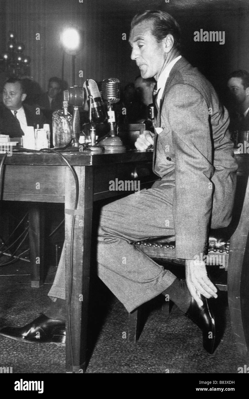 Gary Cooper Gary Cooper Gary Cooper témoignant devant la Kommission McCarthy (1951) Stockfoto