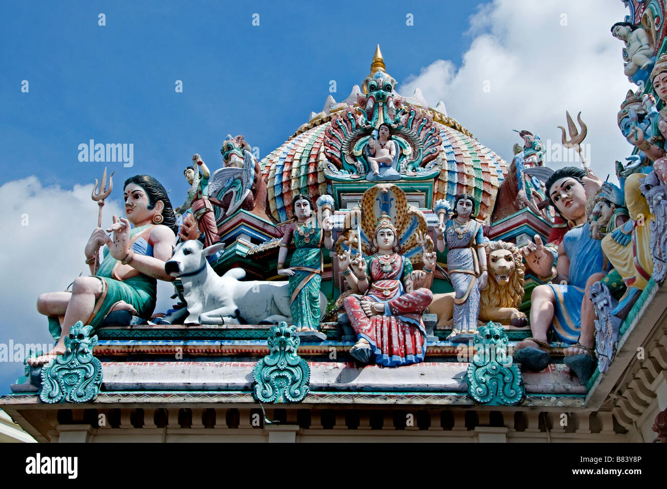 Sri Mariamman Hindu Tempel Chinatown Singapur Stockfoto