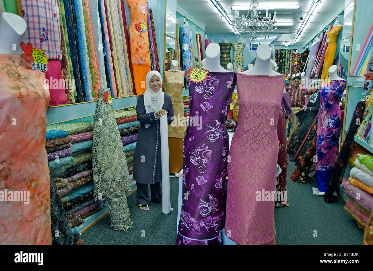 Arabische Viertel Singapore Kampong Glam Seide Mode Stockfoto
