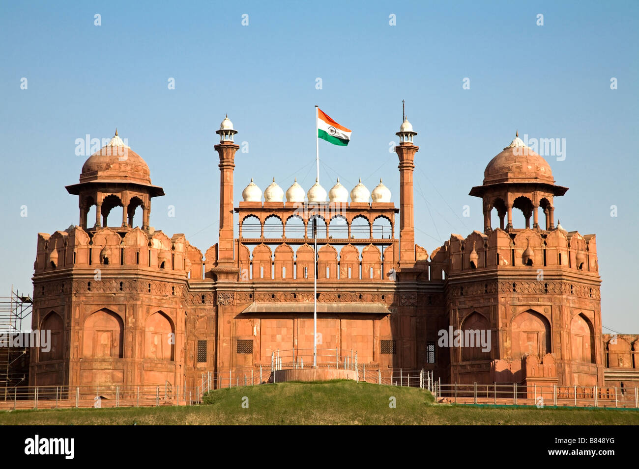 Lahore-Tor an das Rote Fort in Old Delhi von Shah Jahan im Jahre 1648 abgeschlossen Stockfoto