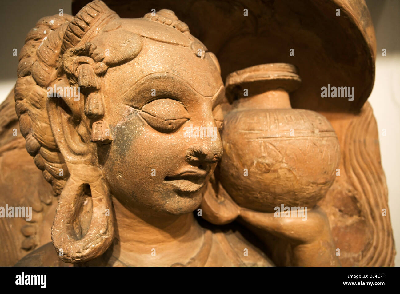 Gupta Periode Terrakotta Statue der Mutter Ganges vom 5. Jahrhundert n. Chr. Uttar Pradesh inNew Nationalmuseum Delhi Indien Stockfoto