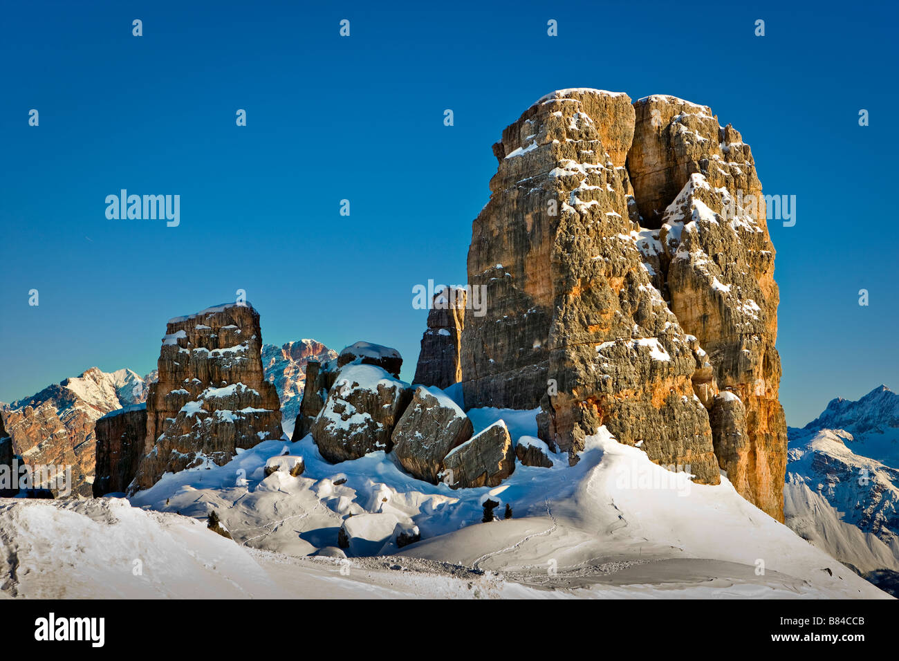 Le Cinque Torri, Dolomiten, Cortina d ' Ampezzo, Veneto, Italien Dolomiti italienischen Alpen Alpi Stockfoto