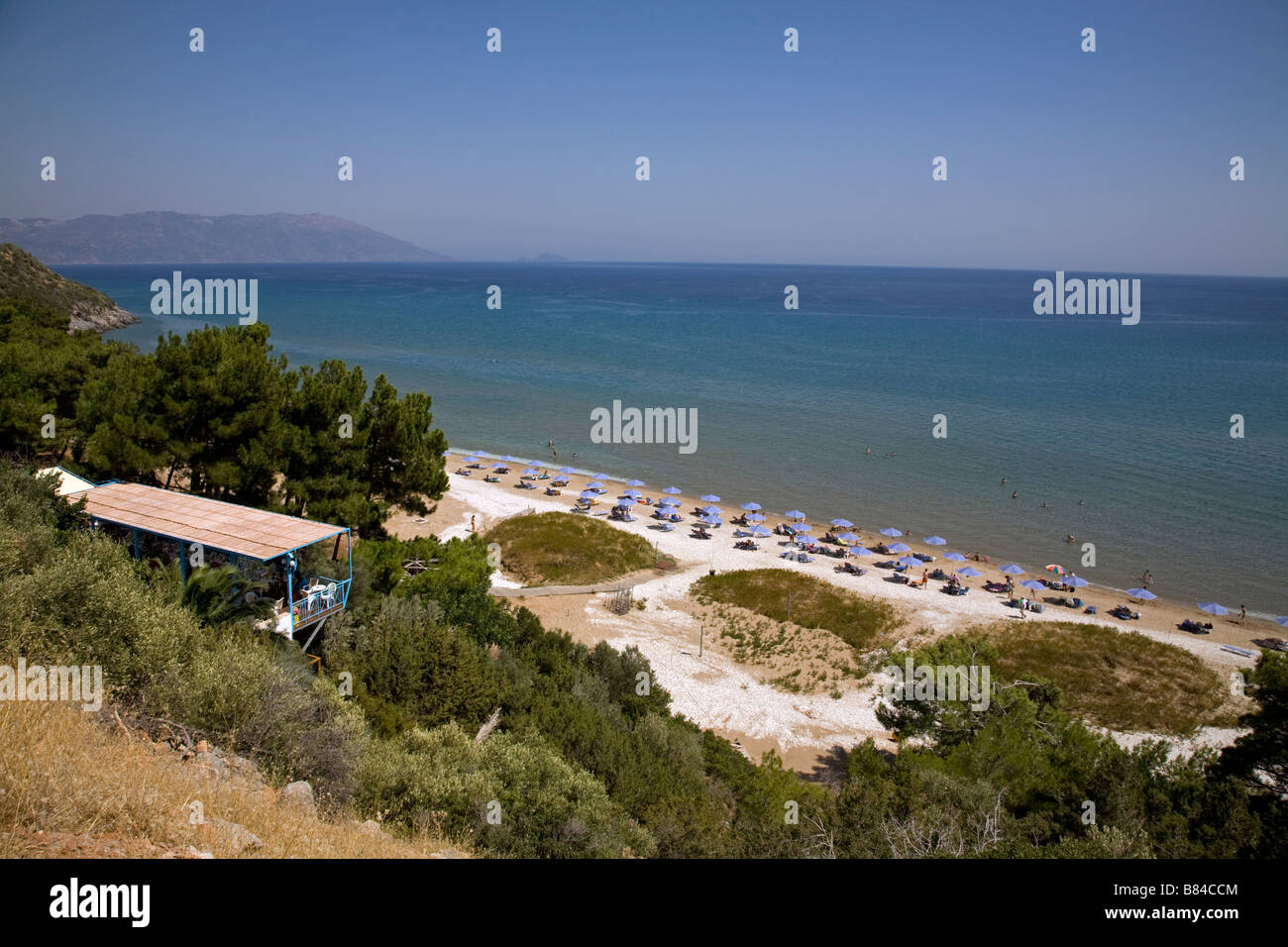 Strand von Psili Ammos Samos Griechenland Stockfoto