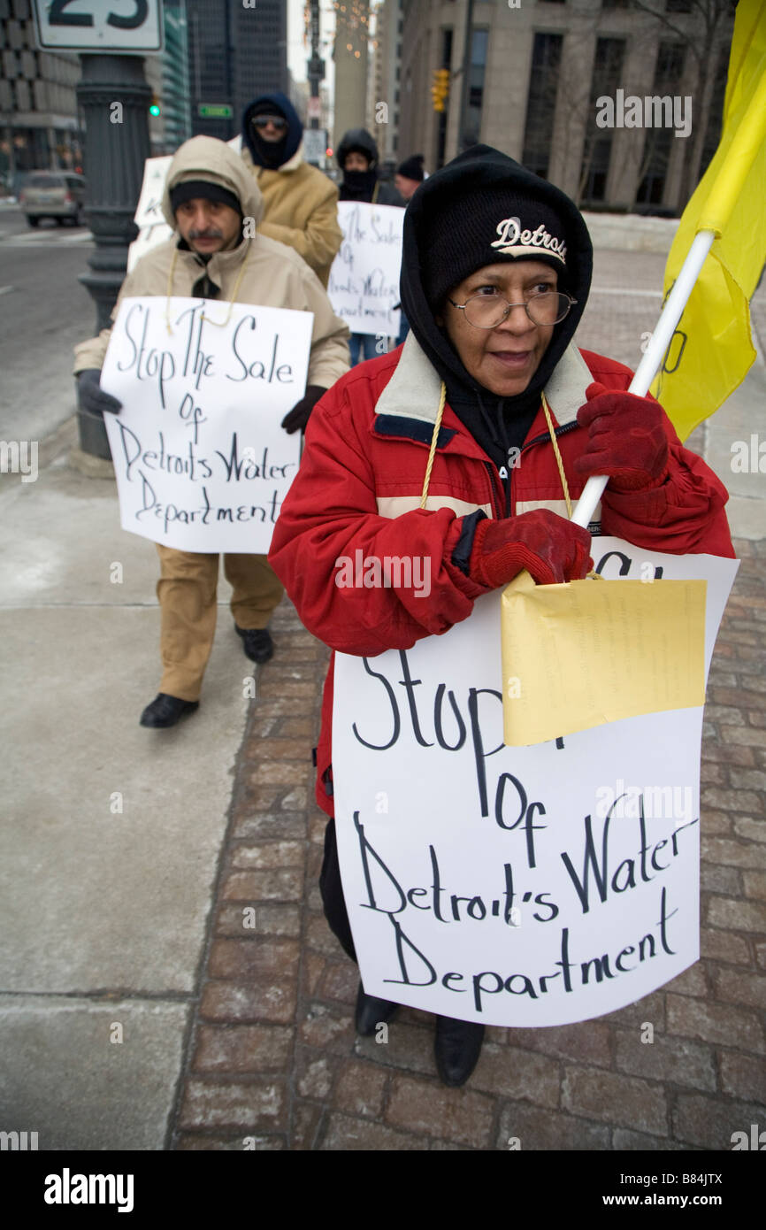 Stadtarbeiter Protest möglich Privatisierung von Wasser-Abteilung Stockfoto