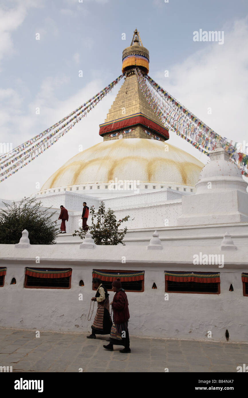Bodnath die größte buddhistische Stupa der Welt Stockfoto