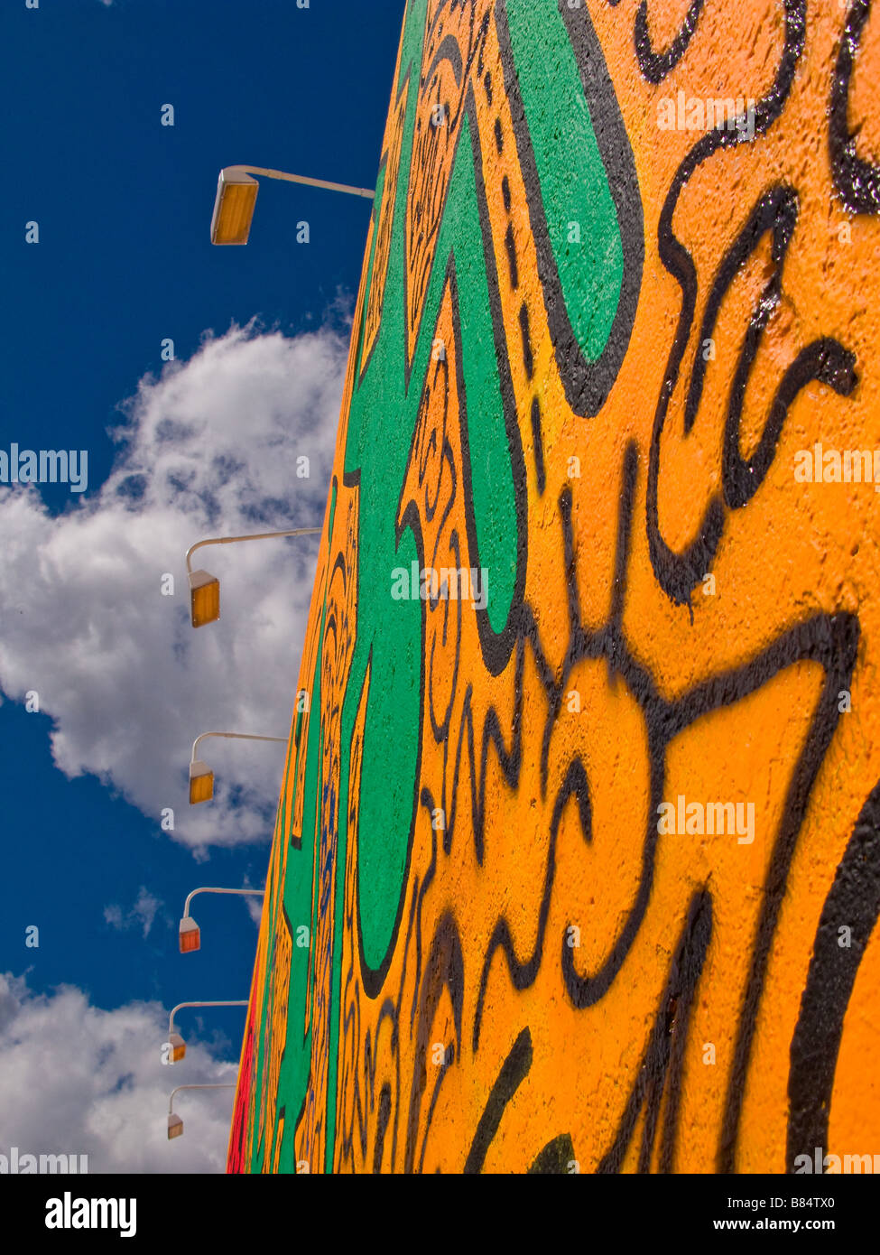 Keith Haring Houston Street und Bowery Wandbild der Bowery in Manhattan New York Stockfoto