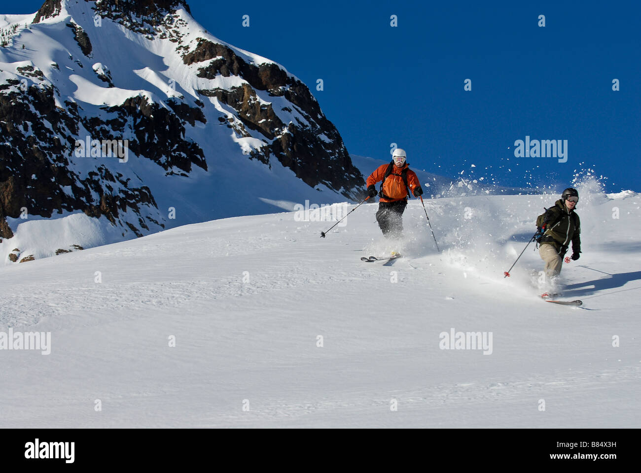 Powder-Skiing Stockfoto