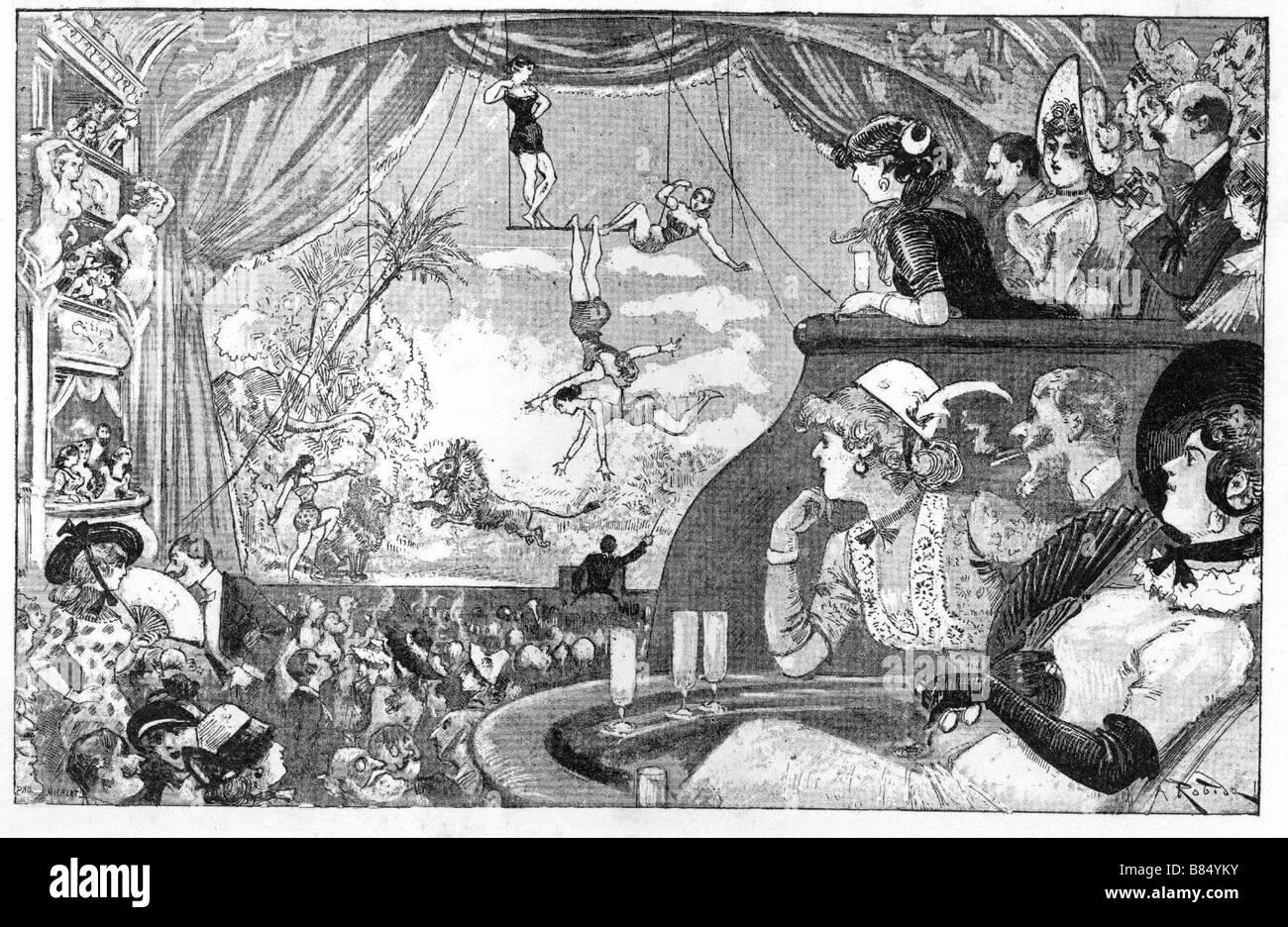 Der Comédie Française Hall, Illustration von Robida Stockfoto