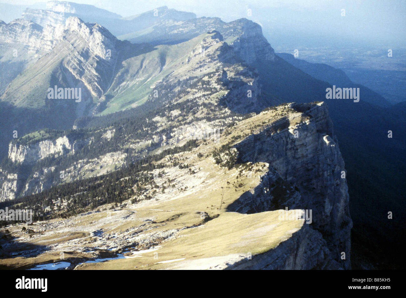 Massiv des La Chartreuse. Hauts-de-Chartreuse Naturschutzgebiet von Dent de Crolles, Mount Granier Stockfoto