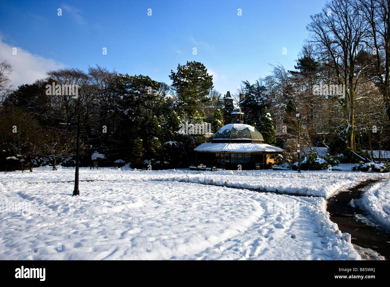 Der grosse Schnee, Februar 2009, Valley Gardens, Harrogate, North Yorkshire, England Stockfoto