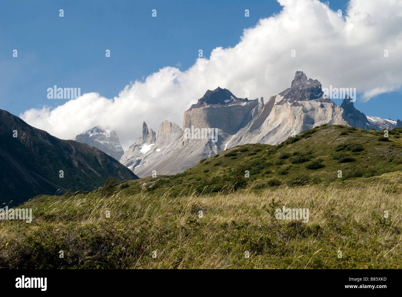 Los Cuernos (Hörner) Parque Nacional Torres Del Paine, Chile Stockfoto