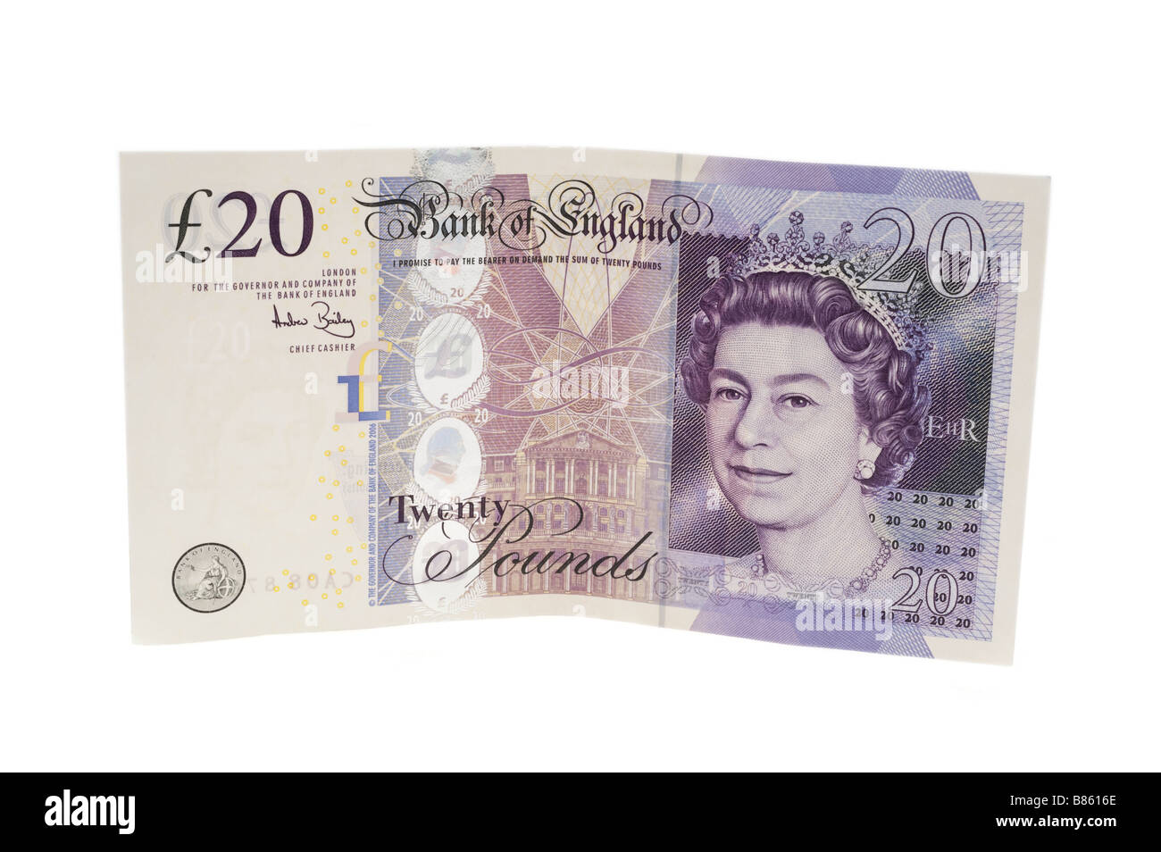 Bank of England 20-Pfund-Note.  Nur zur redaktionellen Verwendung Stockfoto