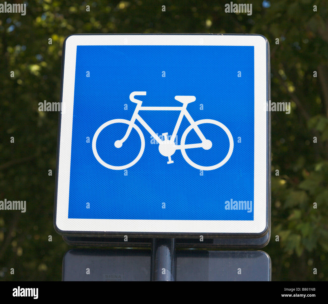 Roadsign für Radfahrer, Frankreich Stockfoto