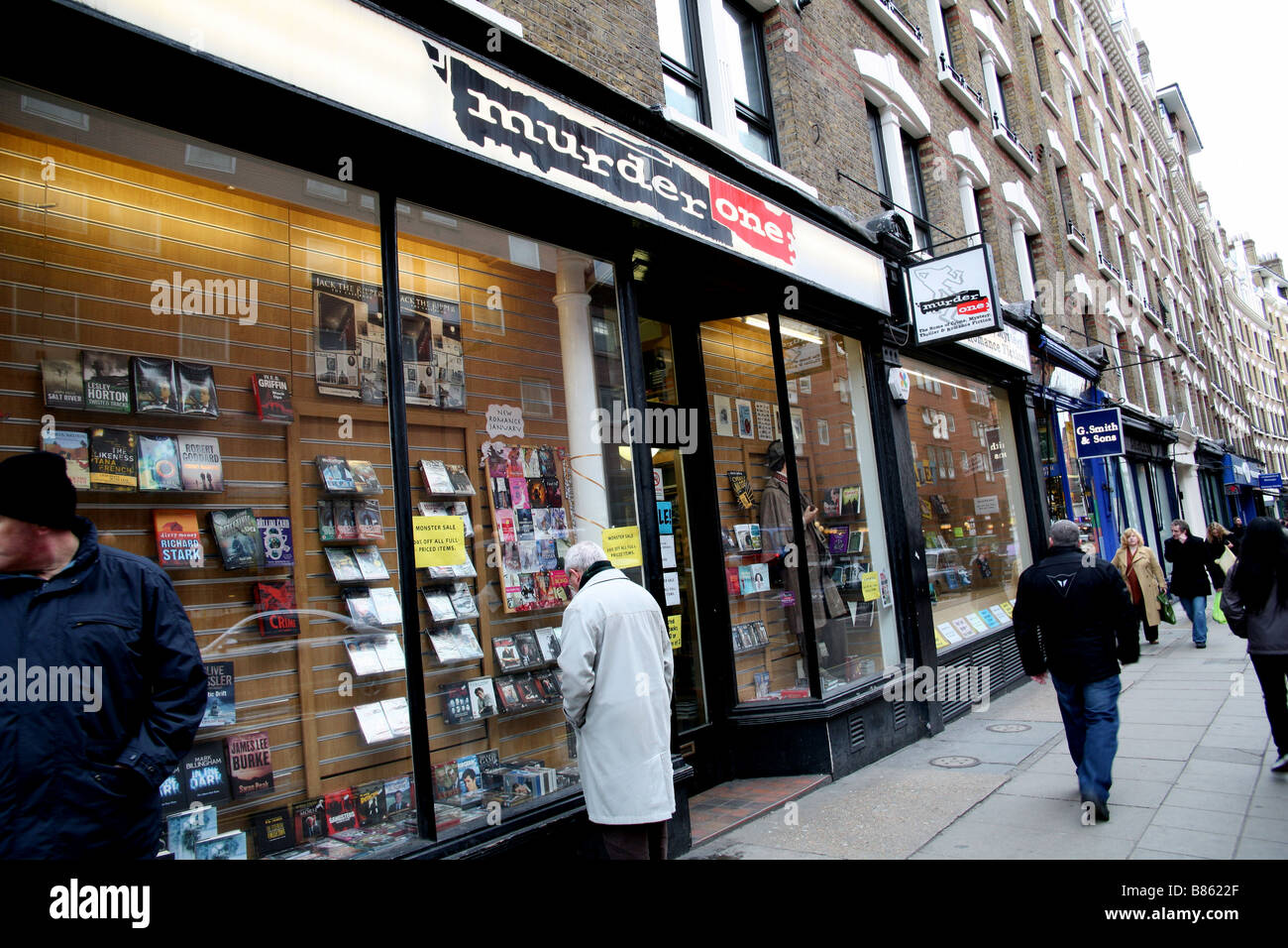 Morden One Crime Buchhandlung in Charing Cross Road, London, 2009 geschlossen Stockfoto