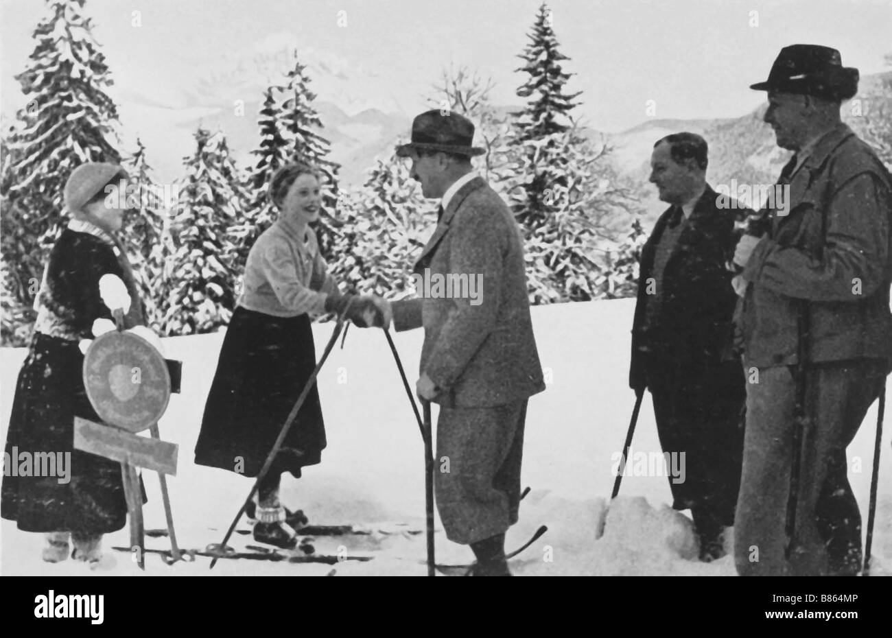 Hitler Gruß Bewohner der Obersalzberg, Bayern Stockfoto