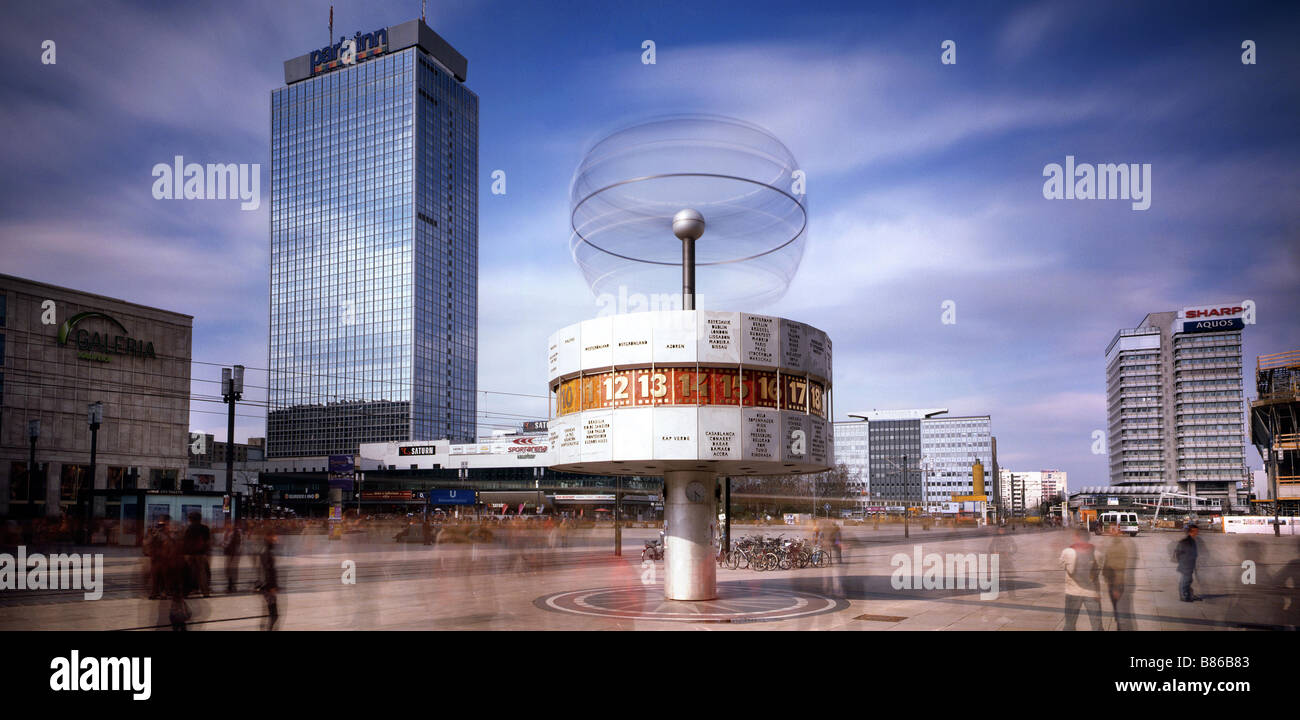 Weltzeituhr Park Inn Alex Hauptstadt Deutschlands-berlin Stockfoto