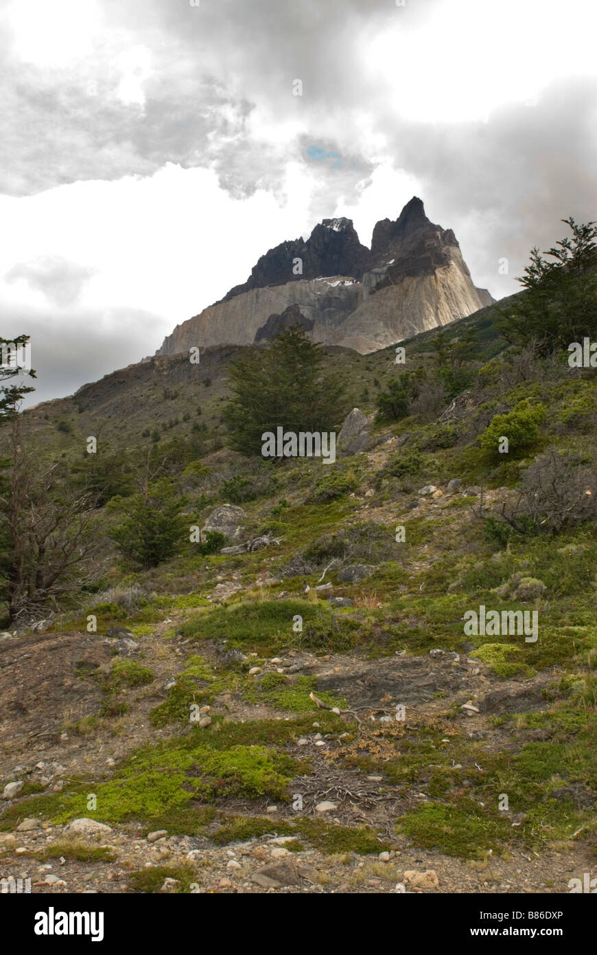 Los Cuernos im Parque Nacional Torres Del Paine, Chile Stockfoto