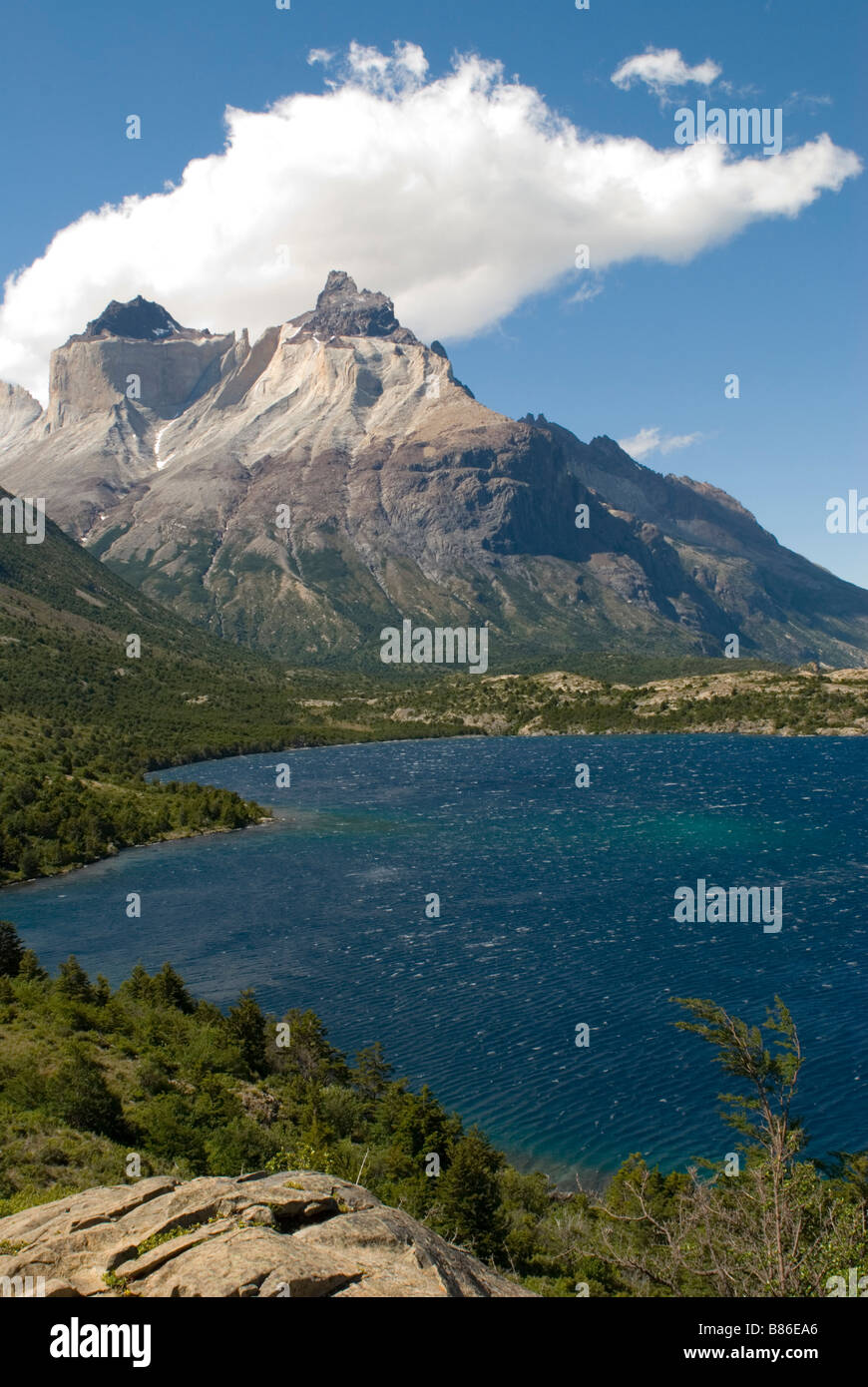 Cuerno Principal und Lago Nordenskjol in den Parque Nacional Torres del Paine, Chile Stockfoto