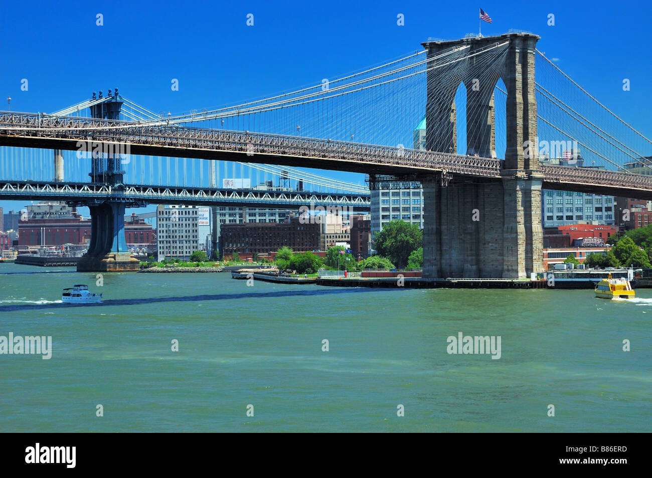 Die Ostseite des Brooklyn Braut in New York City, New York, USA. Stockfoto