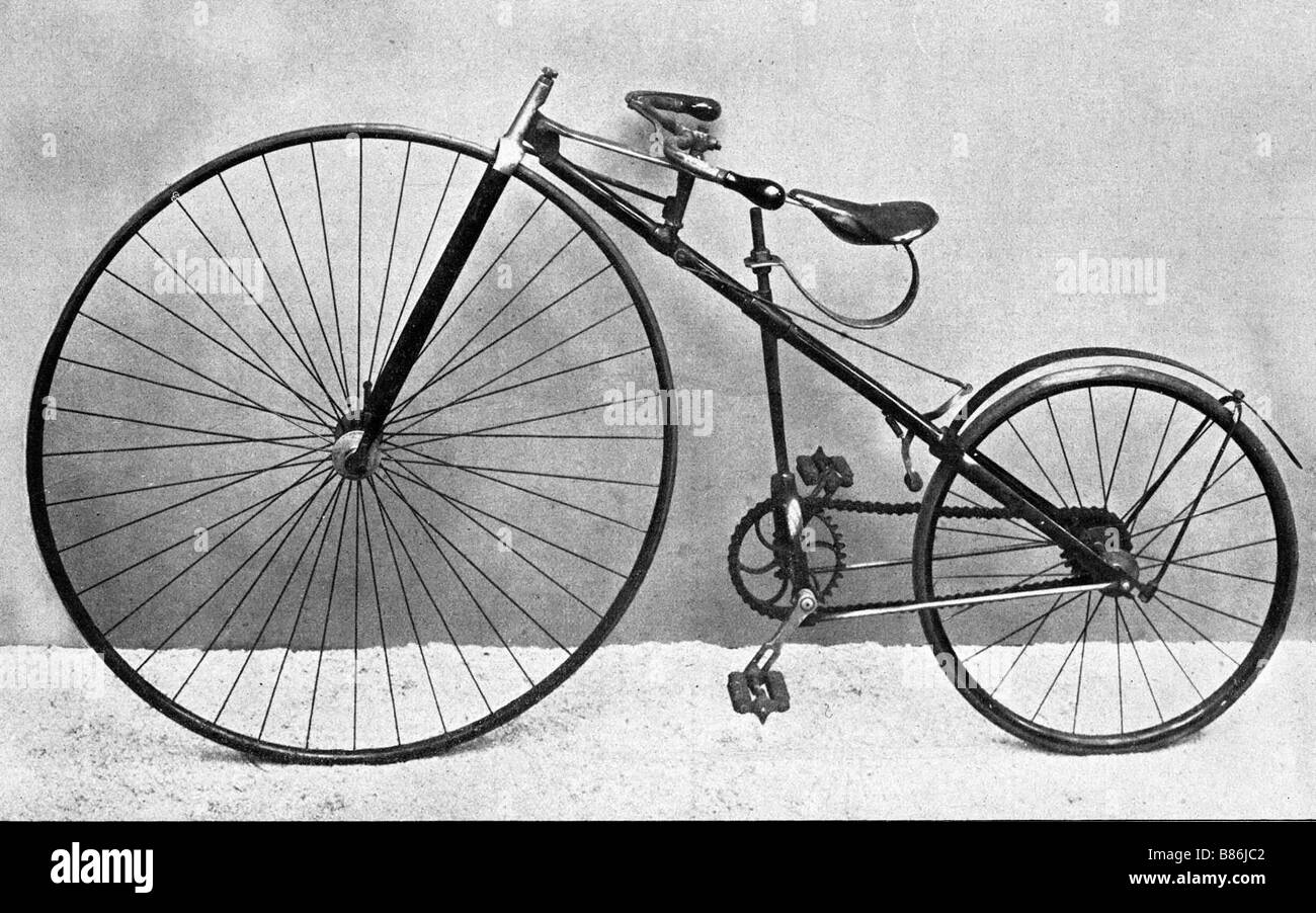 Der erste Damen-Bikyle: Lawsons Fahrrad, 1879 Stockfoto
