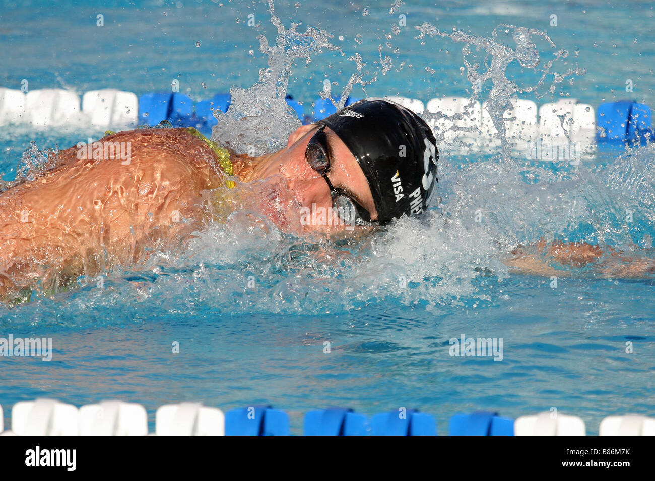 Michael Phelps Schwimmen Freistil in den USA National center Meisterschaften am Woollett Aquatics in Irvine Kalifornien USA Stockfoto