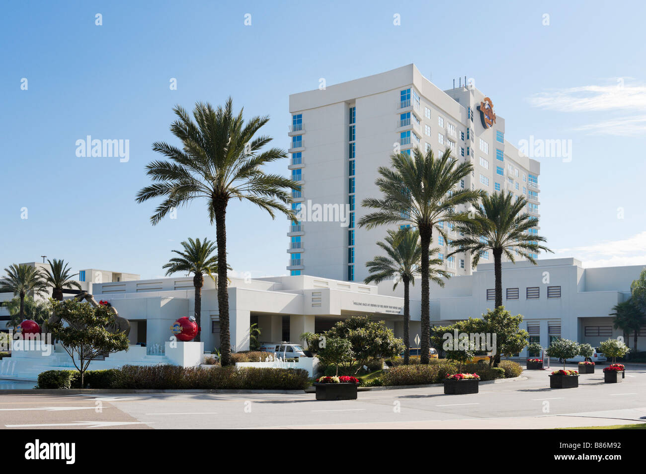 Eintritt in das Seminole Hard Rock Hotel and Casino Toren in Tampa, Florida, USA Stockfoto