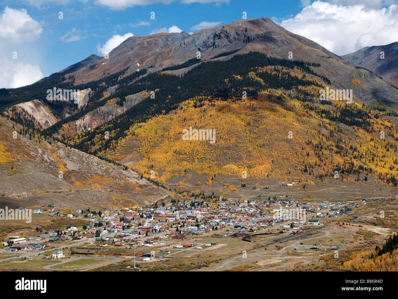 Luftaufnahme von Silverton eine alte Silber Bergbaustadt Colorado USA Stockfoto