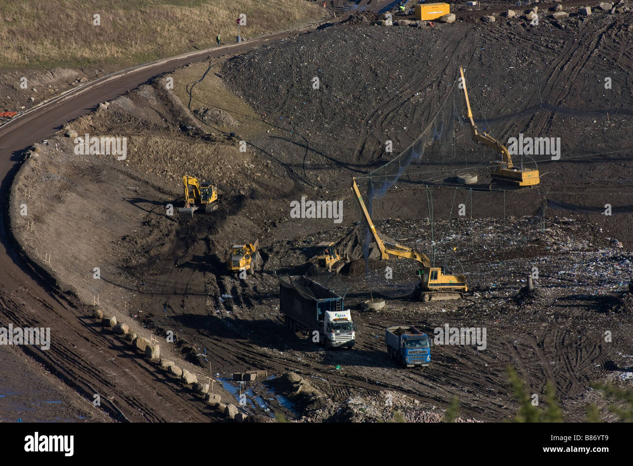 Umstrittene SITA-Deponie in Pathhead, in der Nähe von Stargate, Ryton, Tyne & Verschleiß Blaydon Stockfoto