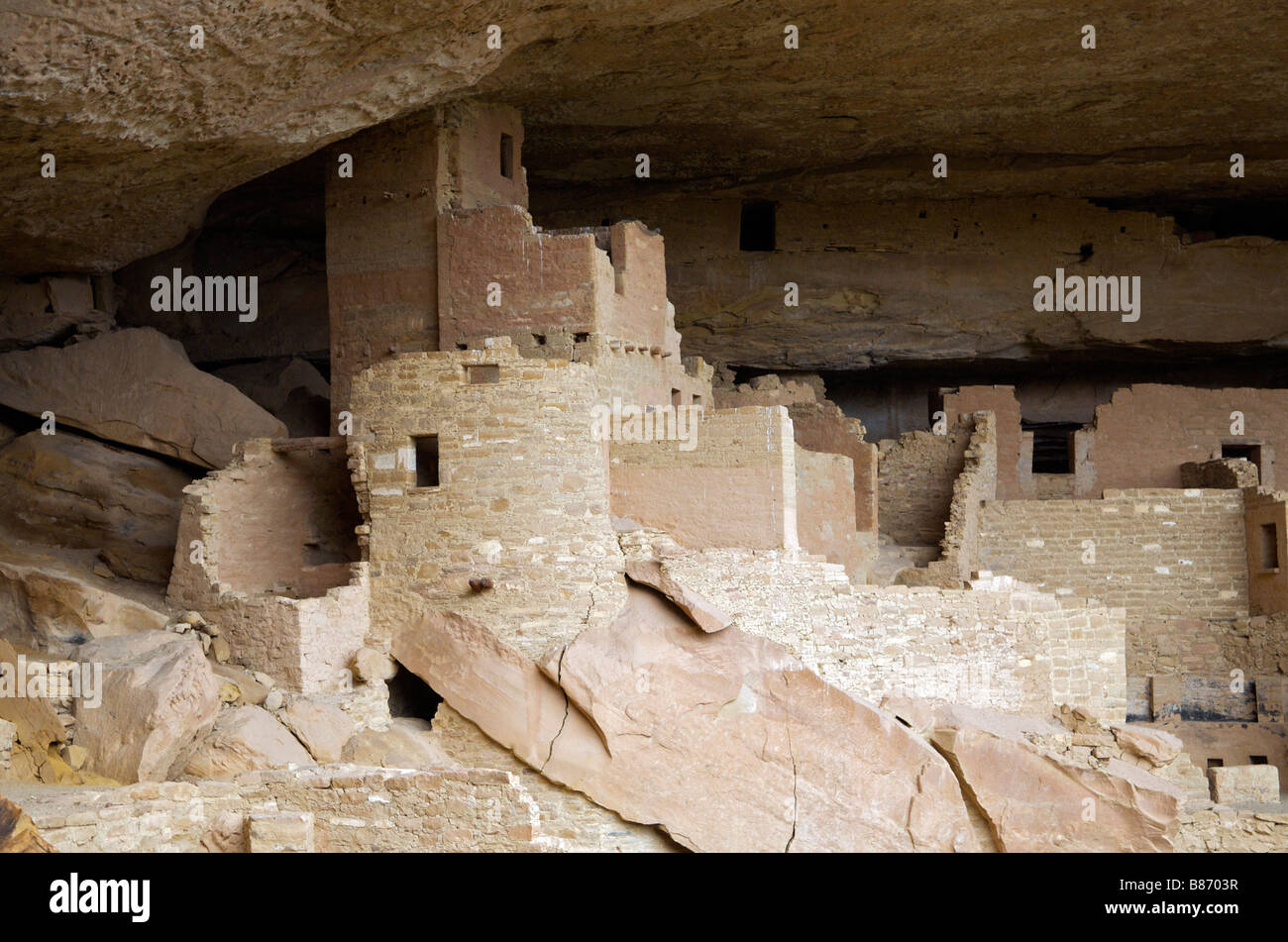 Uralten Puebloan Ruine Cliff Palace Mesa Verde Nationalpark Colorado USA Stockfoto